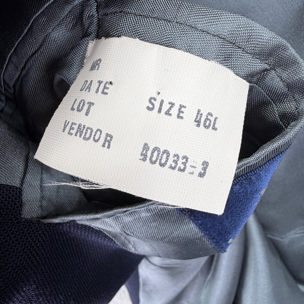 VTG Stafford Men's Sport Coat Blazer Two Button Navy Blue Polyester Wool 46L - Picture 8 of 9